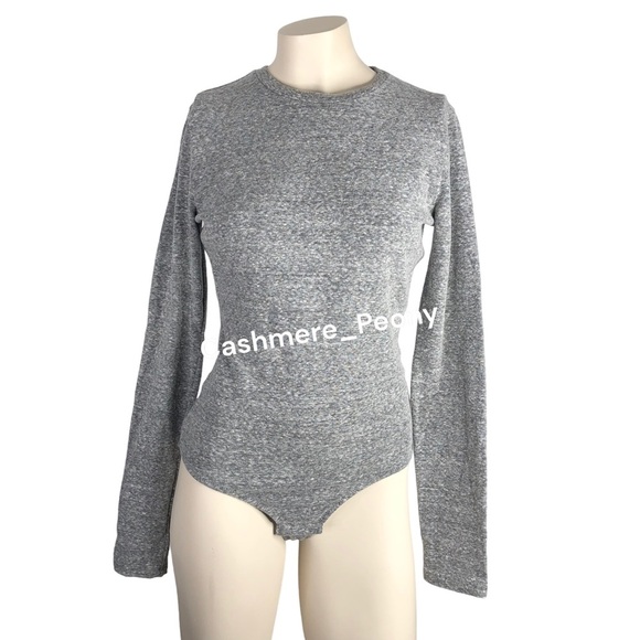 Madewell Heather Gray Crewneck Thong Bodysuit - Picture 2 of 12